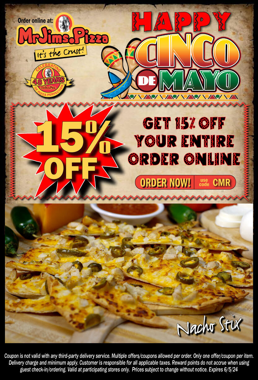 15 Off Mr. Jim's Pizza Coupons, Promo Codes & Deals (May 2024)