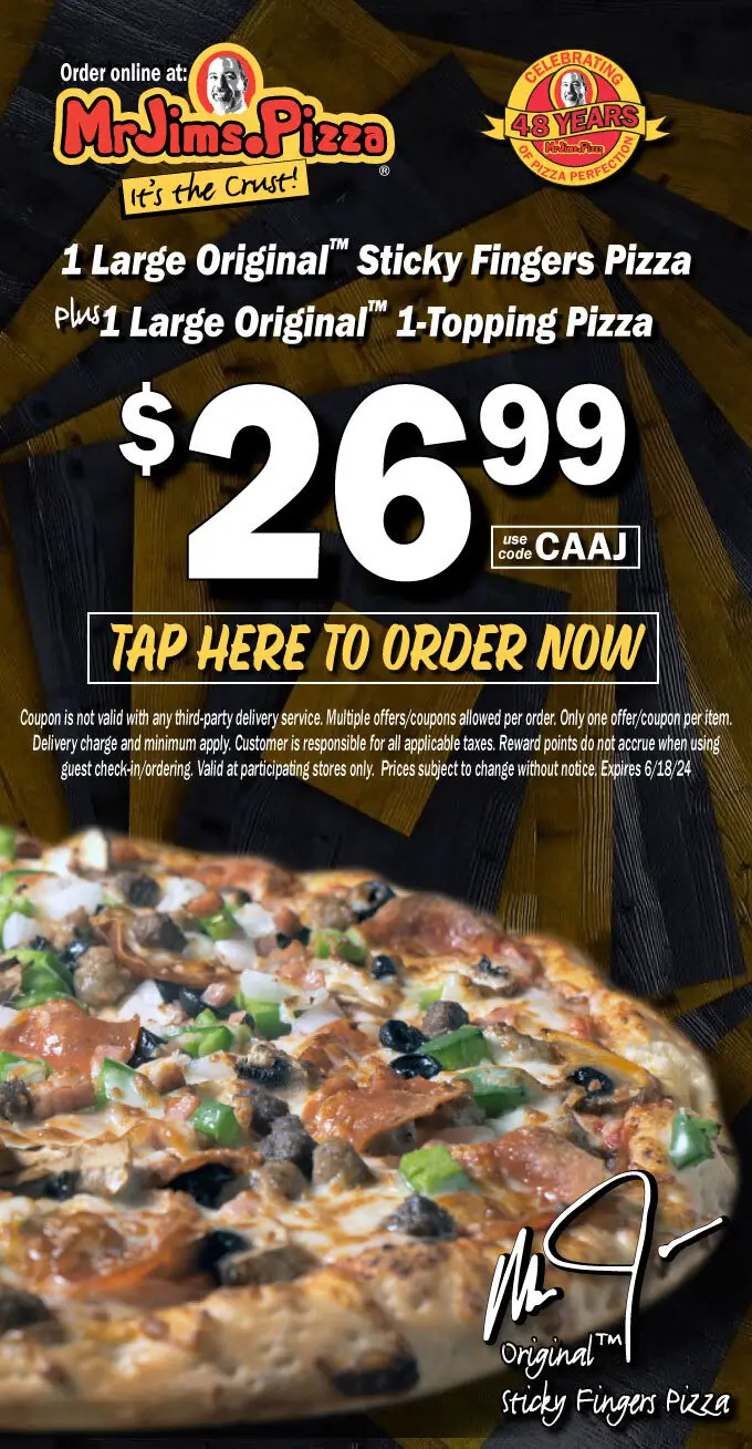 30% Off Mr. Jim's Pizza Coupons, Promo Codes & Deals (Jun 2024)