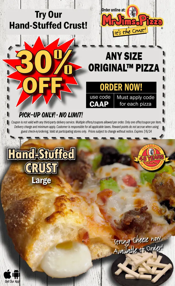 15% Off Mr. Jim's Pizza Coupons, Promo Codes & Deals (Jul 2024)