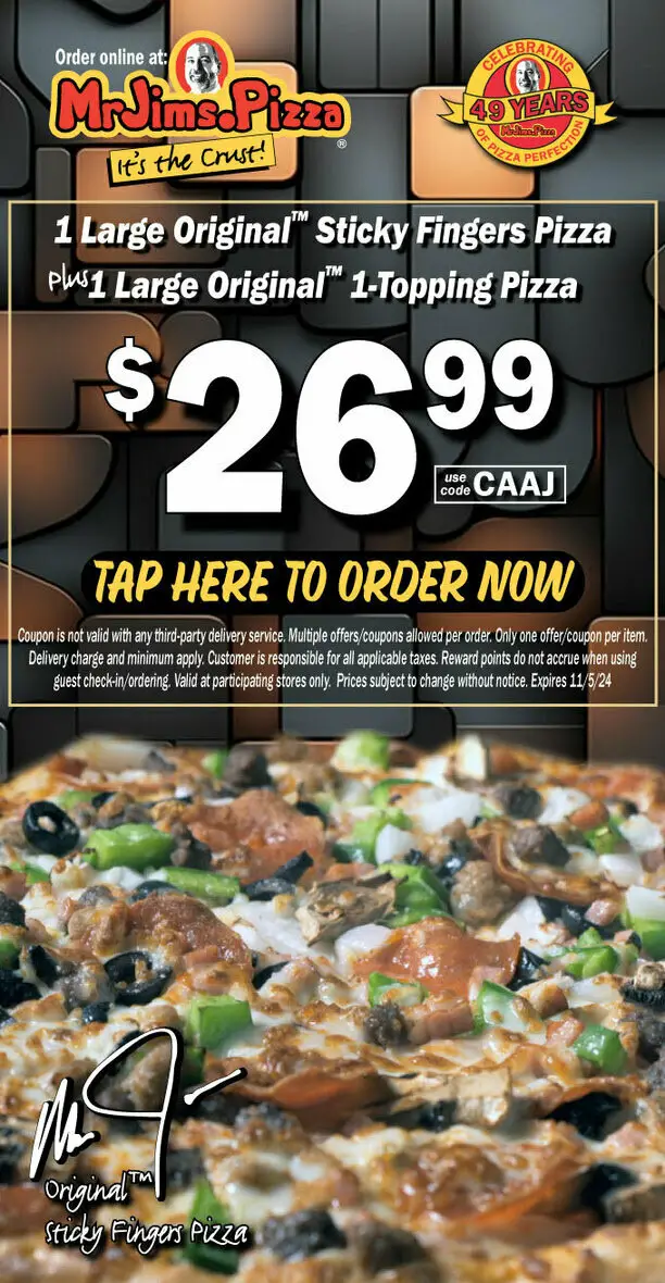 15% Off Mr. Jim's Pizza Coupons, Promo Codes & Deals (Nov 2024)