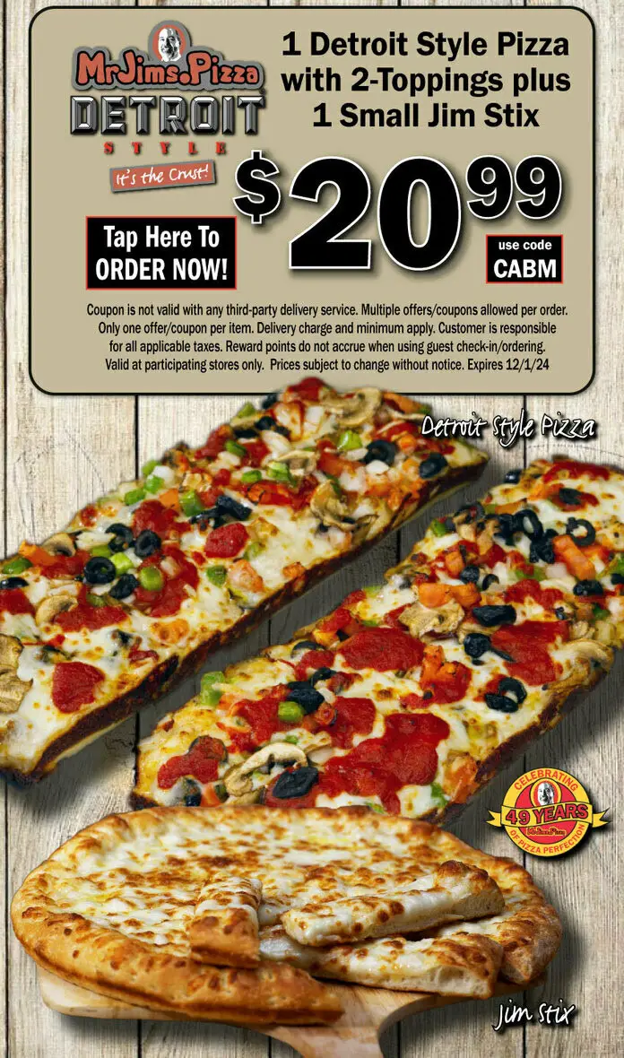 15% Off Mr. Jim's Pizza Coupons, Promo Codes &amp; Deals (Nov 2024)