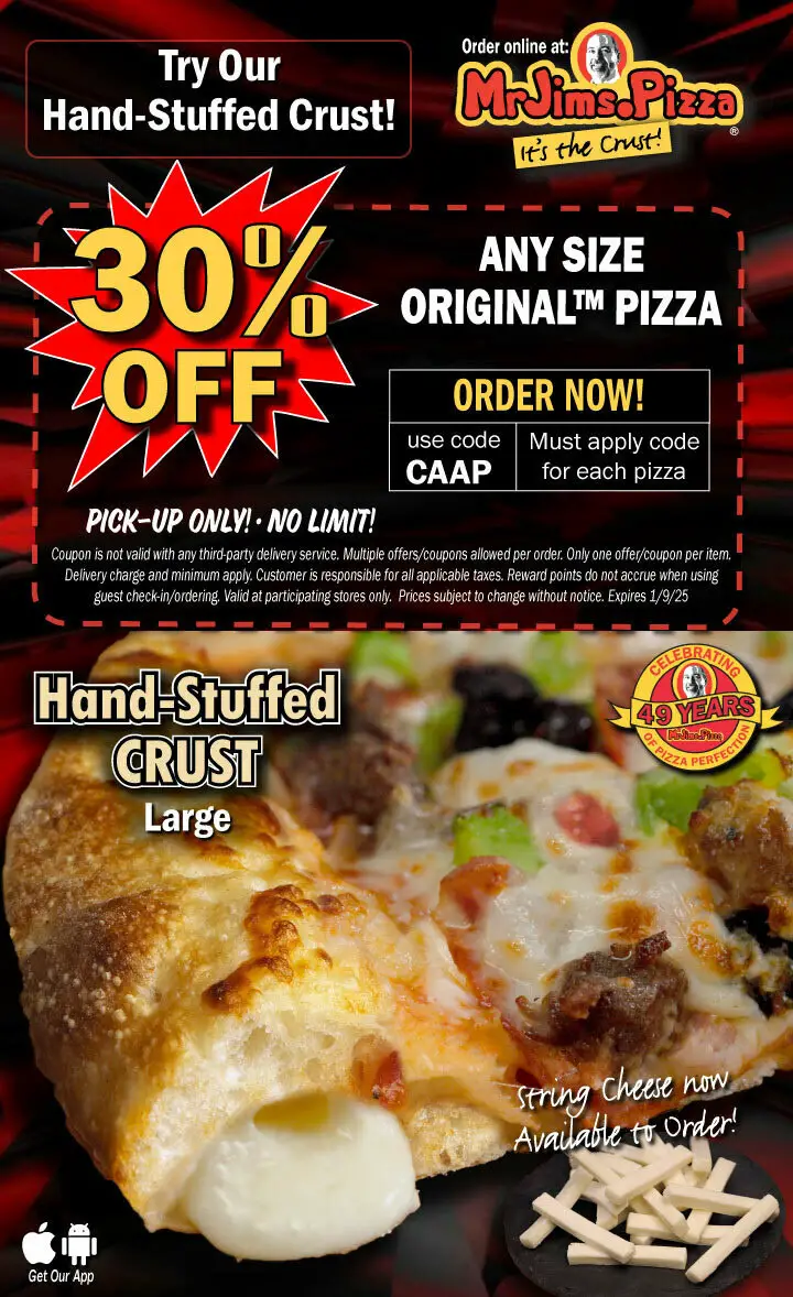 15% Off Mr. Jim's Pizza Coupons &amp; Deals (Dec 2024)