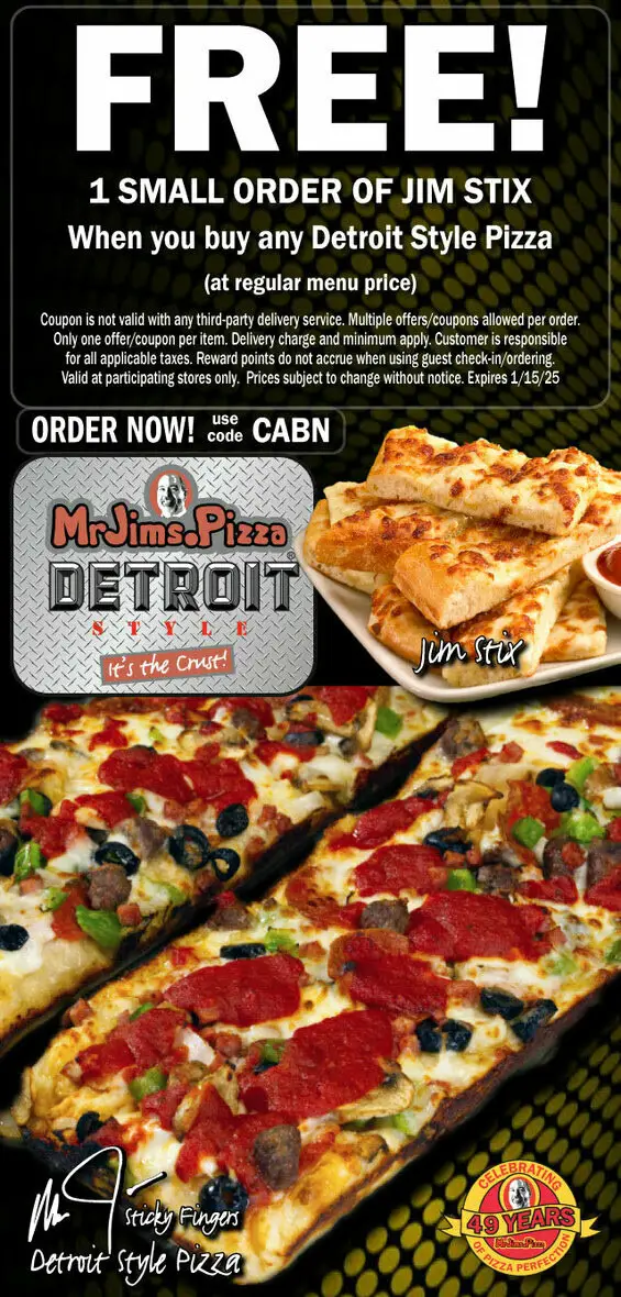 15% Off Mr. Jim's Pizza Coupons & Deals (Jan 2025)