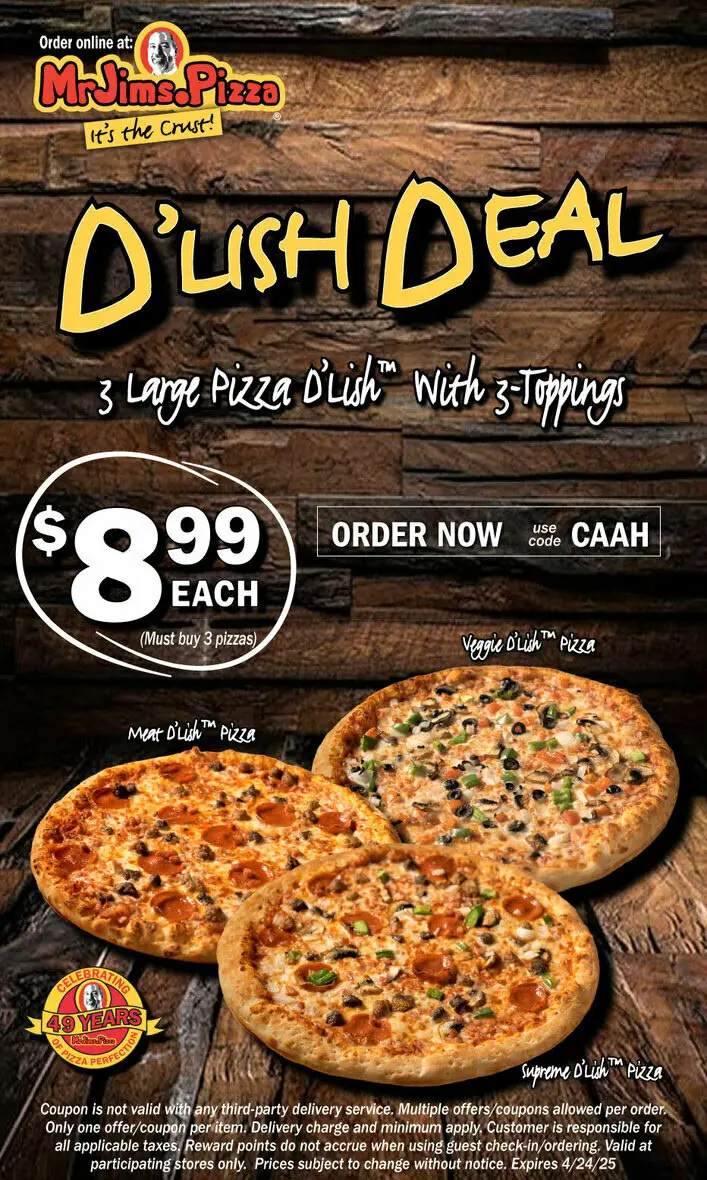 50% Off Mr. Jim's Pizza Coupons &amp; Deals (Apr 2025)