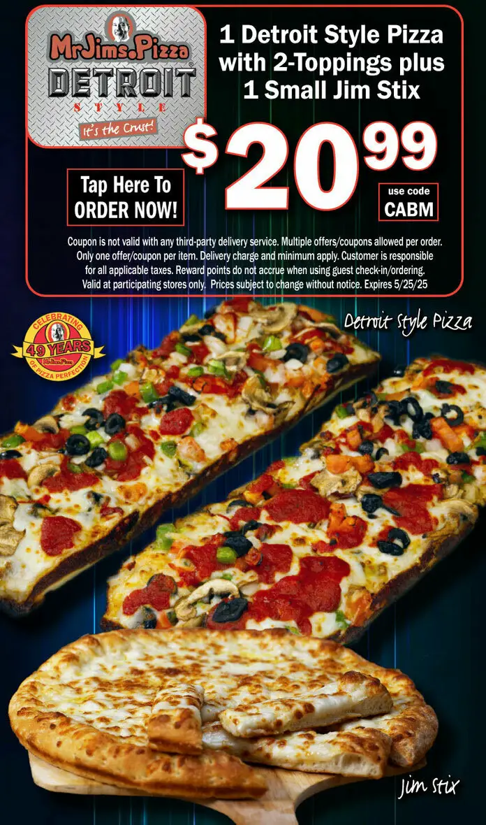 50% Off Mr. Jim's Pizza Coupons &amp; Deals (Jun 2025)