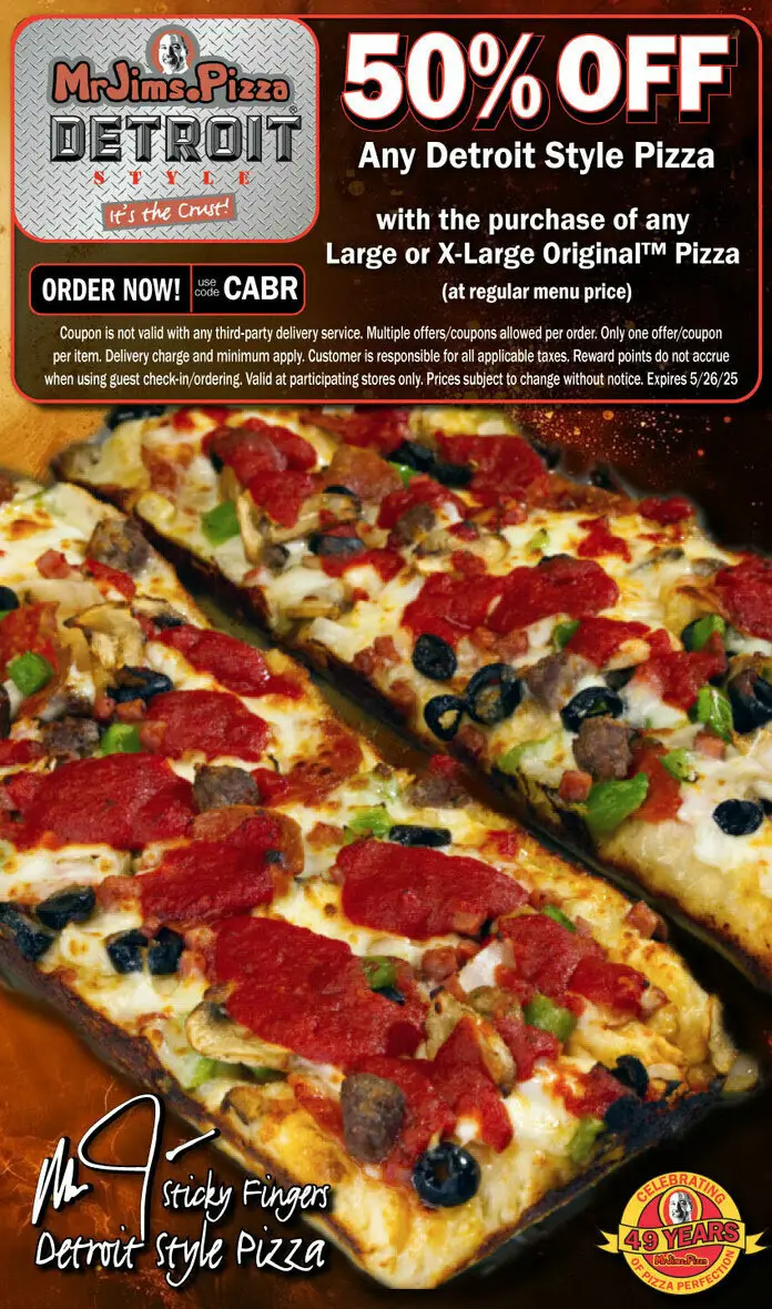 50% Off Mr. Jim's Pizza Coupons & Deals (Jul 2025)