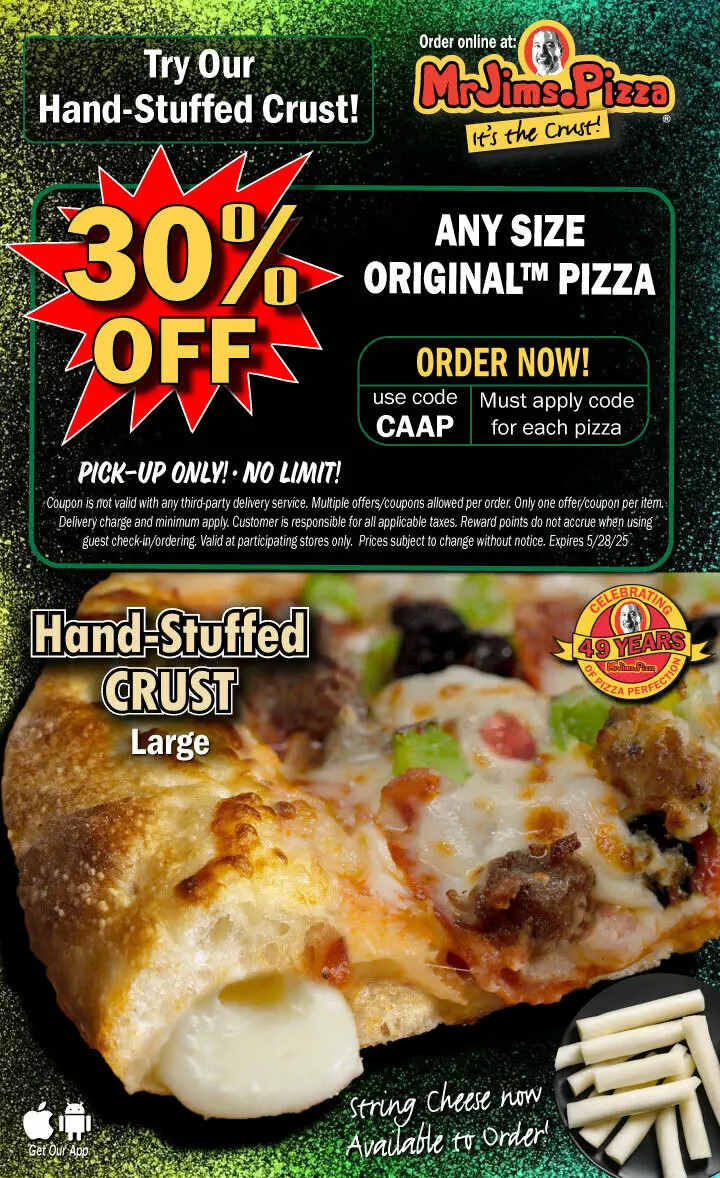 40% Off Mr. Jim's Pizza Coupons & Deals (May 2025)
