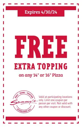 Sammy S Pizza Coupon Printable
