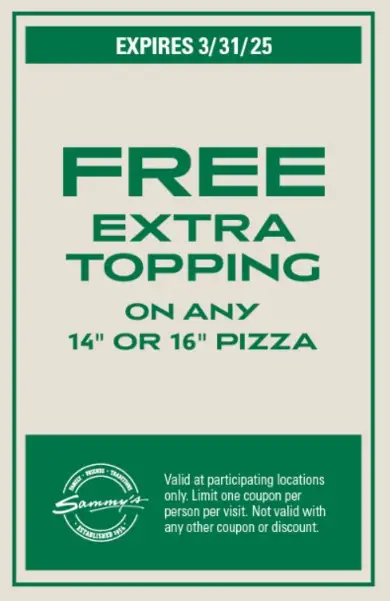 $3 Off Sammy's Pizza Coupons &amp; Deals (Jul 2025)