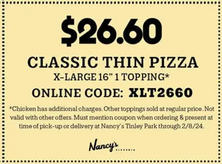 15% Off Nancy's Pizza Coupons, Promo Codes &amp; Deals (Jan 2024)