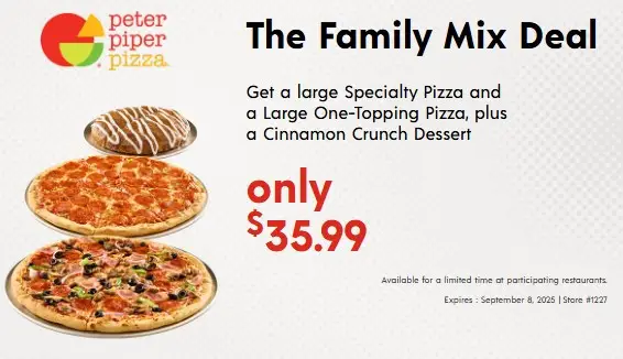 10% Off Peter Piper Pizza Coupons Deals (Sep 2025)