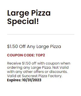 $10 Off Pizza Factory Coupons, Promo Codes & Deals (Sep 2023)