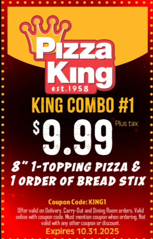 2 Off Pizza King Coupons & Deals (Oct 2025)